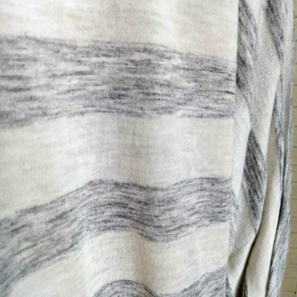 W118 by WALTER BAKER Longline Grey & White Striped Waterfall Open Cardigan L - Picture 4 of 12